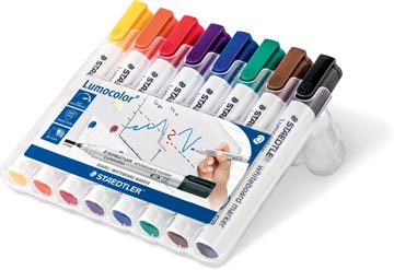 Whiteboardmarker Staedtler Lumocolor 351 ronde punt 2mm assorti (8)