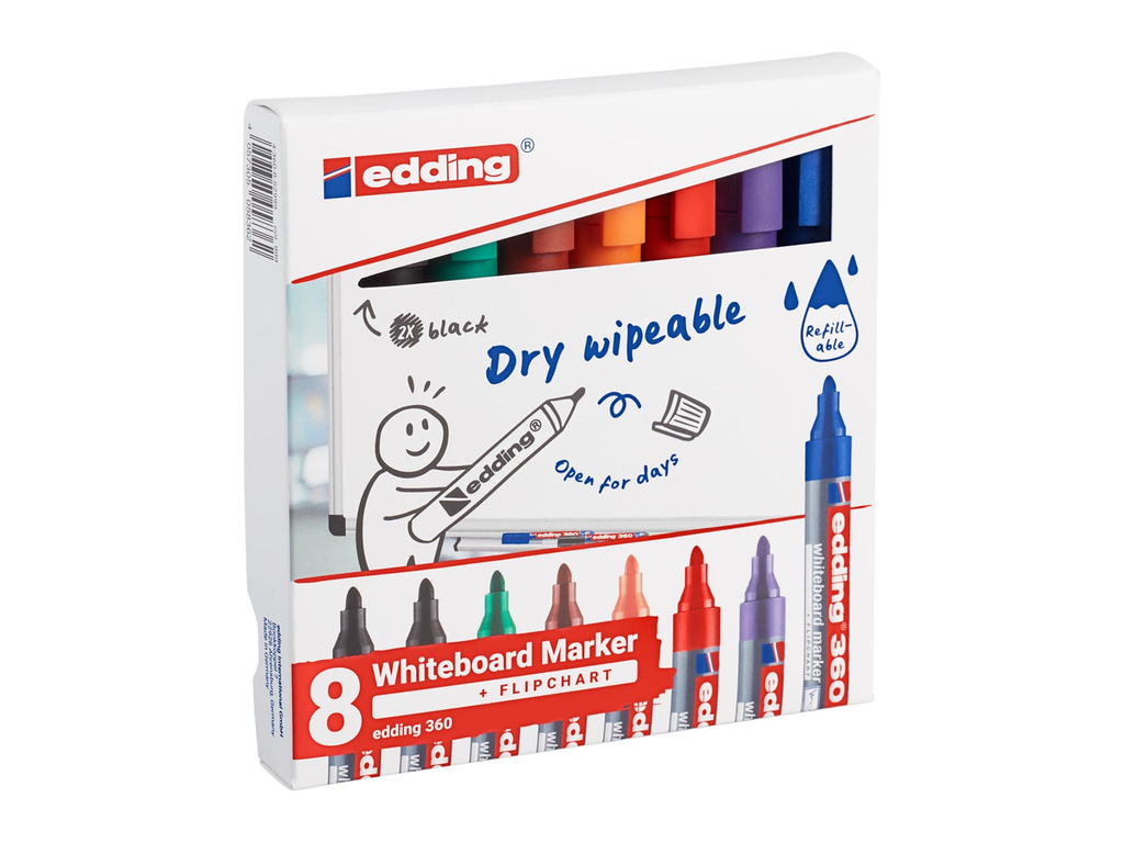 Whiteboardmarker Edding E360 ronde punt 1,5-3mm assorti (8)