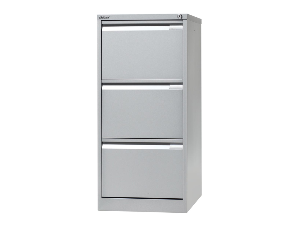 Hangmappenkast Bisley 3 laden zilver