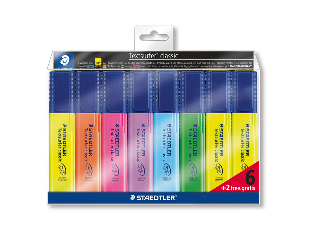 Markeerstift Staedtler Textsurfer Classic 364 assorti (6+2)