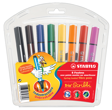 Viltstift Stabilo Trio Scribbi assorti (8)