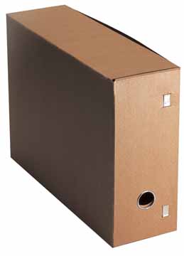 Gemeentearchiefdoos Classex 260x370mm rug 120mm met haken bruin