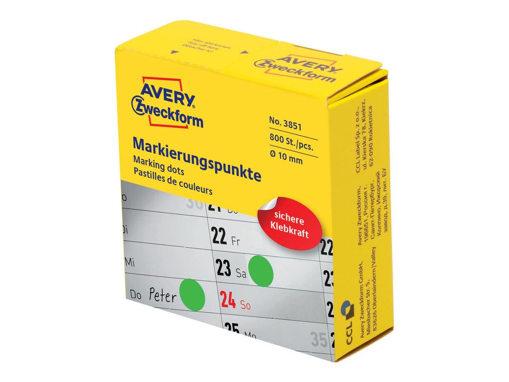 Marking Dots Avery Ø10mm groen (800)