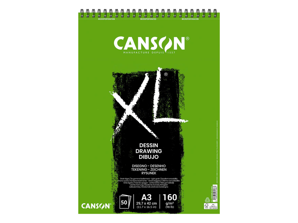 Tekenblok Canson XL A3 160gr 50vel wit