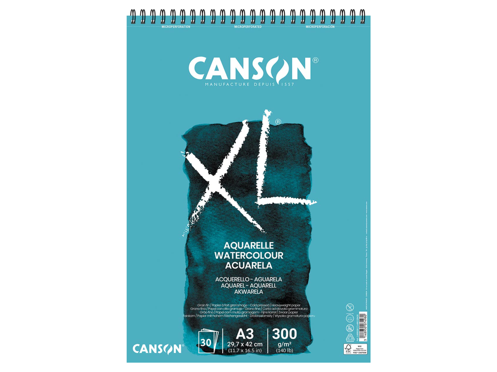 Schetsblok Canson XL aquarelle A4 300gr 30vel wit