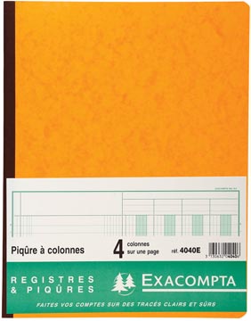 Register Exacompta karton 32x25cm 80blad 4 kolommen