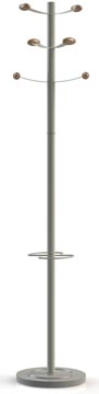Kapstok Unilux Bouquet hoogte 175cm 6 kledinghaken grijs/hout