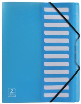 Sorteermap Elba 2nd life PP A4 12 tabs blauw
