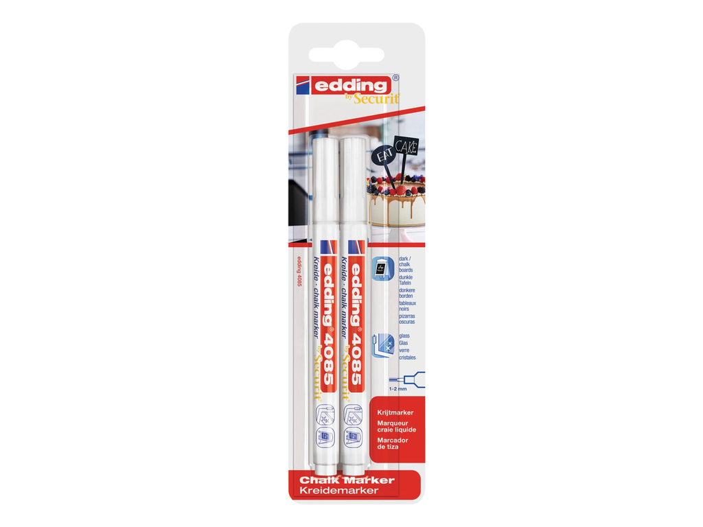Krijtmarker Edding 4085 ronde punt 1-2mm wit (2)