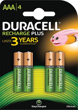 Batterij Duracell Recharge Plus AAA oplaadbaar (4)