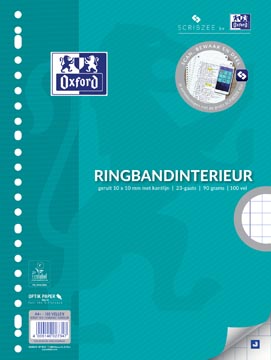 Ringbandinterieur Oxford School A4 geruit 10mm 100vel groen