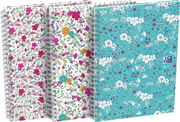 Spiraalschrift Oxford Floral hardcover B5 geruit 120blz assorti