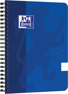 Spiraalblok Oxford Touch karton A5 gelijnd 140blz blauw