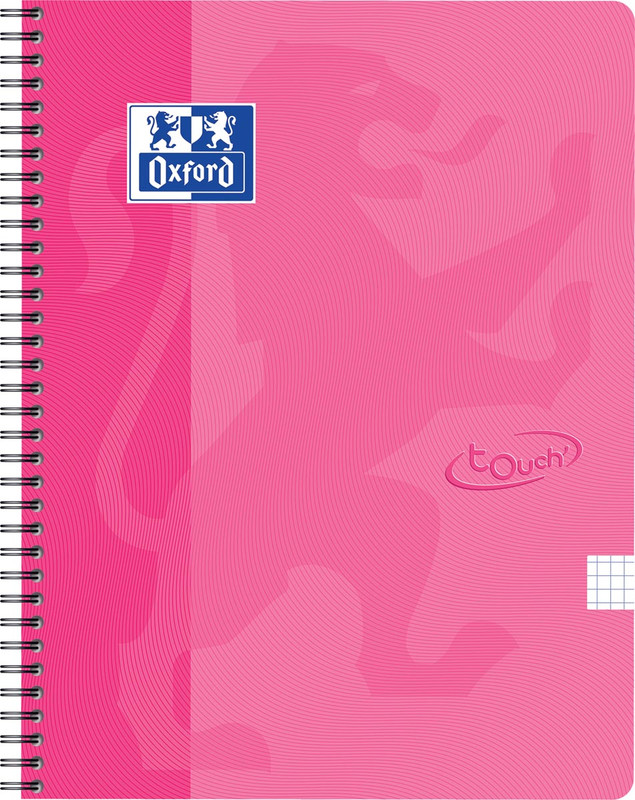 Schrift Oxford Touch karton A4 geruit 140blz roze