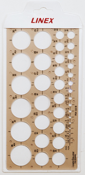 Cirkelsjabloon Linex 1-35mmmet 35 cirkels