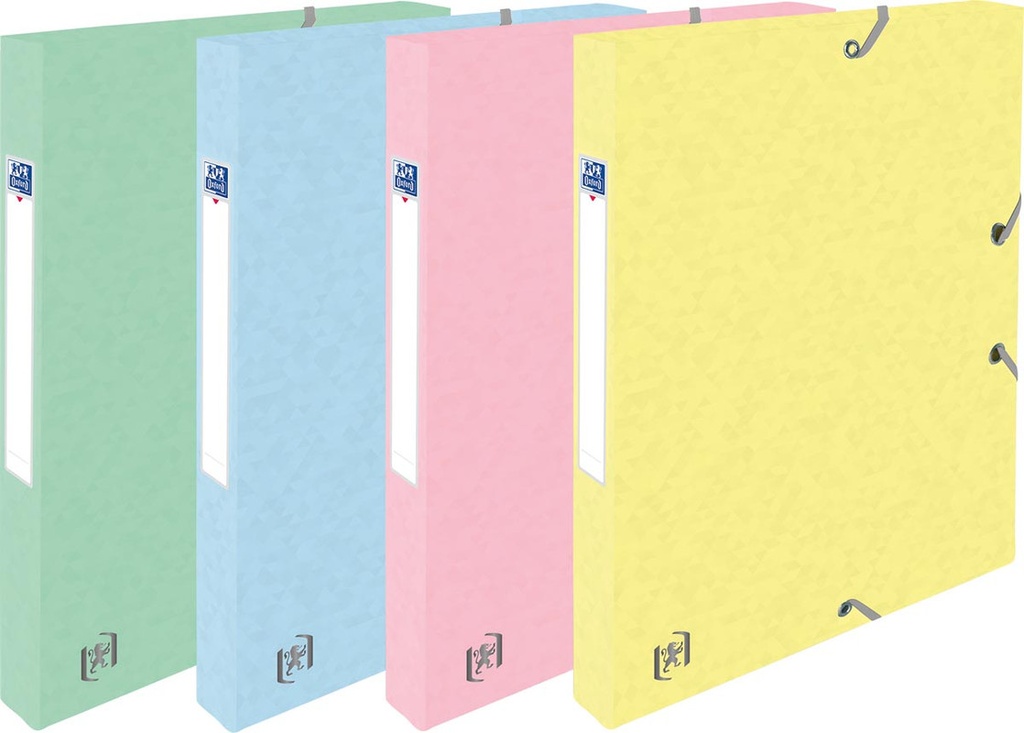 Elastobox Oxford Top File+ karton A4 rug 25mm assorti pastel (4)