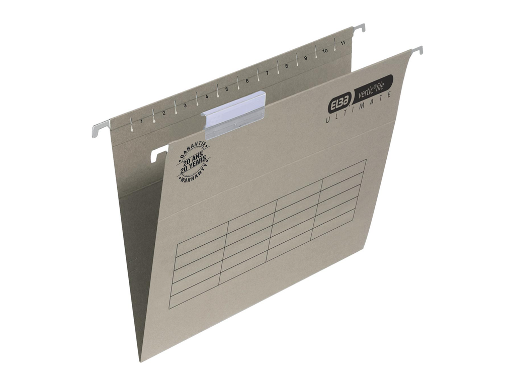 Hangmap Elba Verticfile Ultimate karton A4 330mm V-bodem voor lade grijs (10)