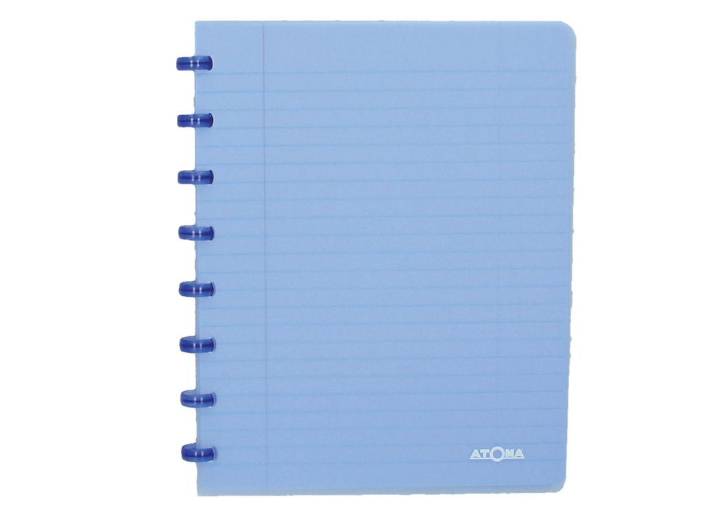 Schrift Atoma Trendy PP A5 gelijnd 144blz transparant blauw