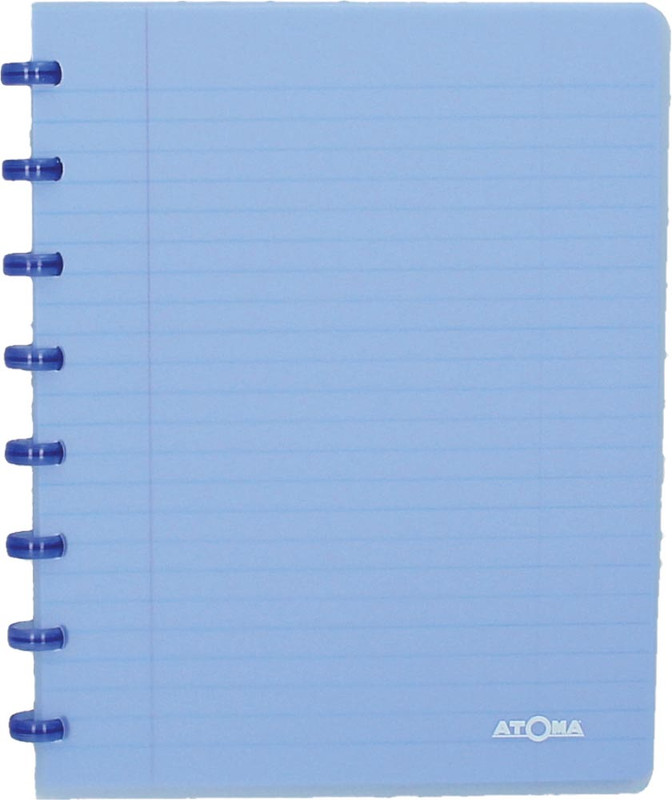 Schrift Atoma Trendy PP A5 gelijnd 144blz transparant blauw