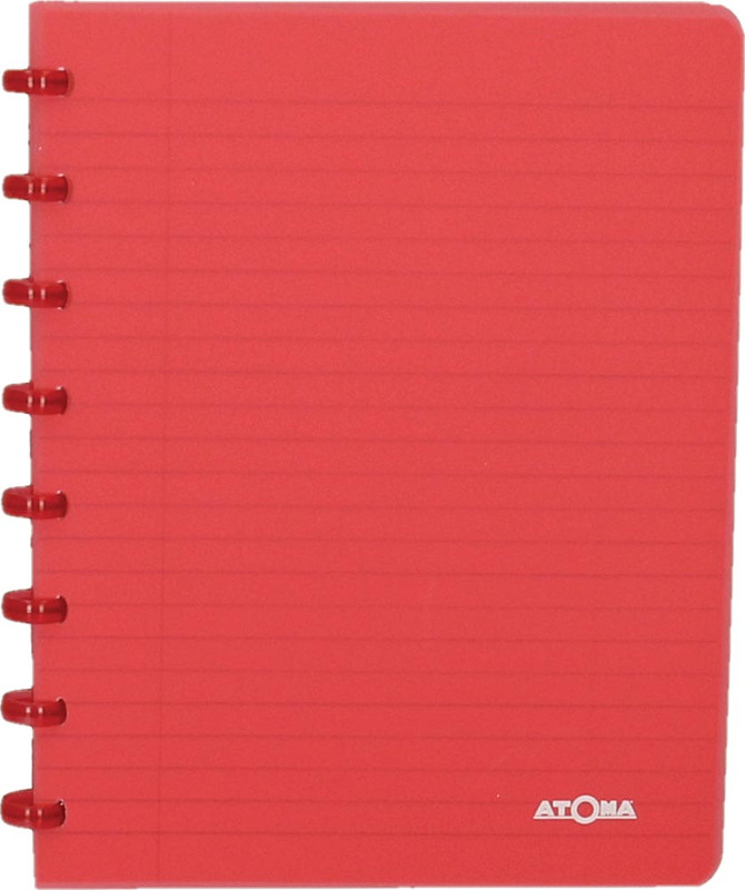 Schrift Atoma Trendy PP A5 gelijnd 144blz transparant rood