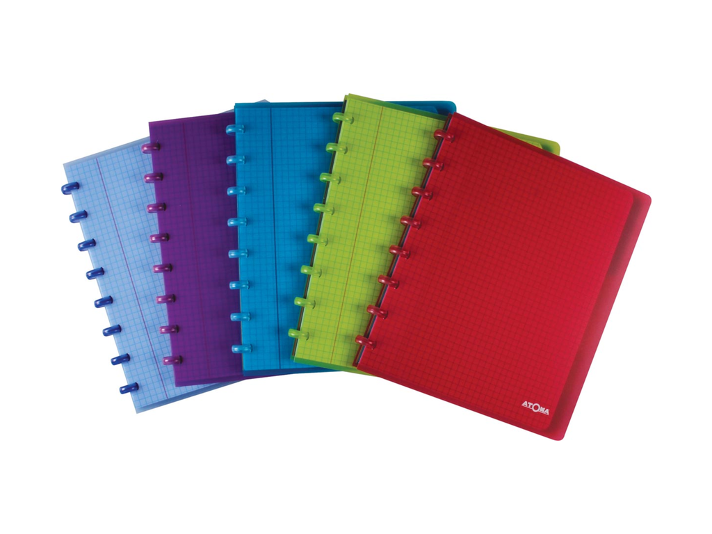 Schrift Atoma PP A5 maxi commercieel geruit 120blz met tabs transparant assorti