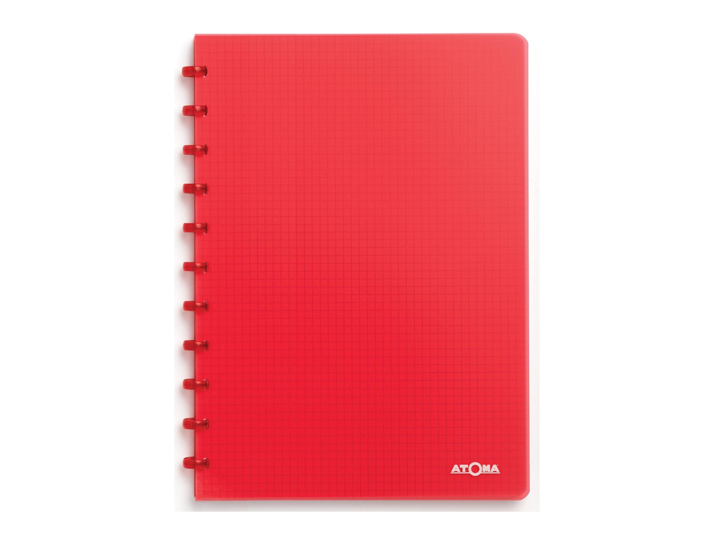 Schrift Atoma Trendy PP A4 commercieel geruit 144blz transparant rood