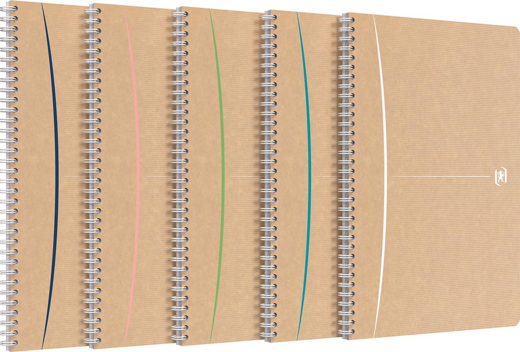 Spiraalschrift Oxford Touareg karton A4 geruit 180blz assorti