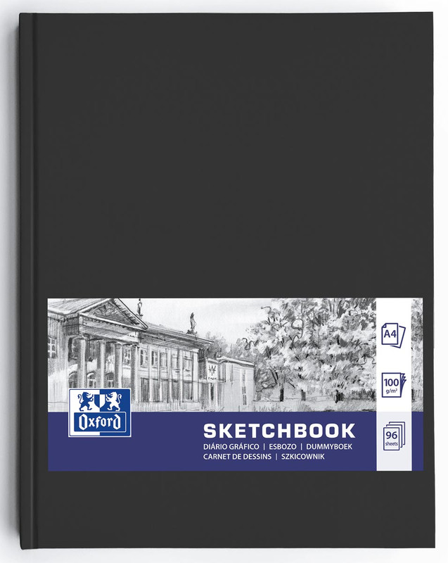 Schetsboek Oxford Sketchbook hardcover A4 blanco 192blz zwart