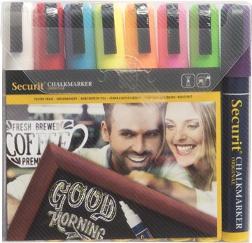 Krijtmarker Securit Original SMA510 medium beitelpunt 2-6mm assorti (8)