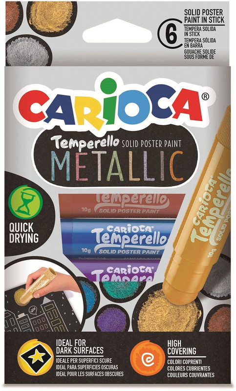 Plakkaatverfstift Carioca Temperello Metallic assorti (6)