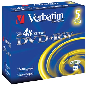 DVD+RW Verbatim 4,7GB 4X jewel case (5)