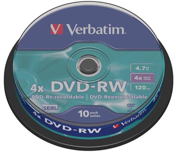 Verbatim DVD-RW, spindel v 10