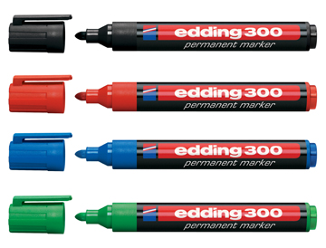 Permanent marker Edding 300 ronde punt 1,5-3mm assorti (4)