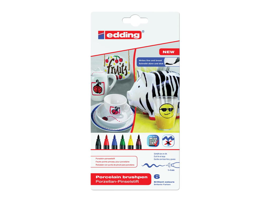 Porselein-penseelstift Edding 4200 1-4mm assorti family (6)