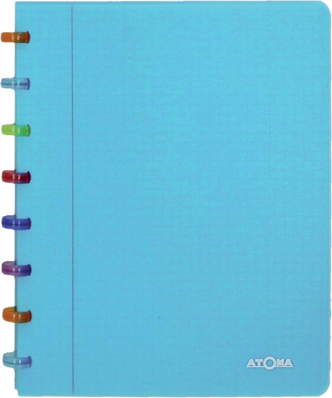 Schrift Atoma Tutti Frutti PP A5 commercieel geruit 144blz transparant turkoois