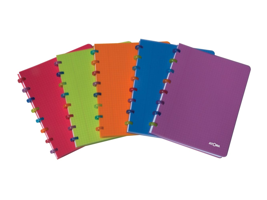 Schrift Atoma Tutti Frutti PP A4 geruit 144blz transparant assorti