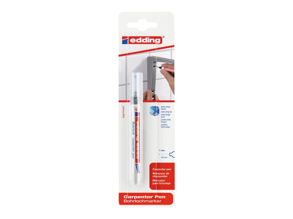 Timmermanspen Edding 8850 ronde punt 1mm zwart