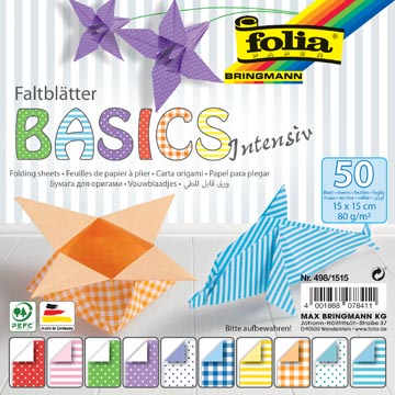 Vouwpapier Folia Basic Intensive 150x150mm 50vel