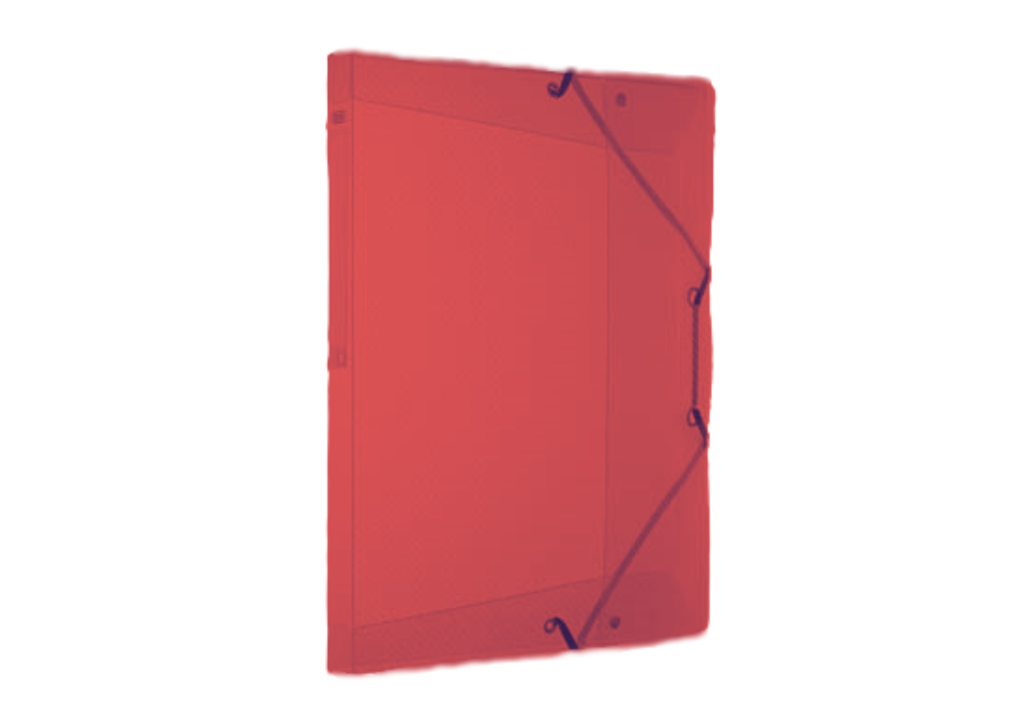 Elastobox Elba Hawai PP A4 rug 25mm transparant rood