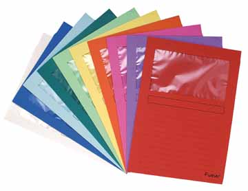 L-map Exacompta Forever karton A4 120g met venster assorti (10)