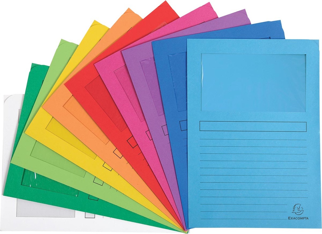 L-map Exacompta Forever karton A4 120g met venster assorti felle kleur(25)
