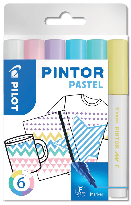 Marker Pilot Pintor Pastel fijn assorti (6)