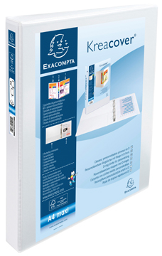 Panorama ringmap Exacompta PP A4 maxi 2 D-ringen 25mm rug 47mm 3 insteekvakken wit