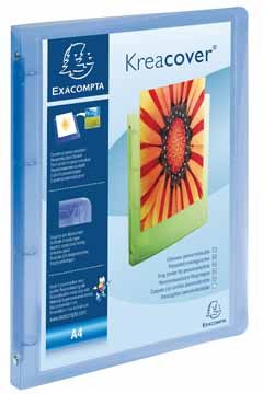 Panorama ringmap Exacompta PP A4 4 O-ringen 15mm rug 20mm 1 insteektas transparant blauw