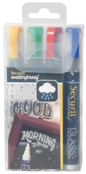 Krijtmarker Securit Waterproof medium ronde punt 2-6mm assorti (4)