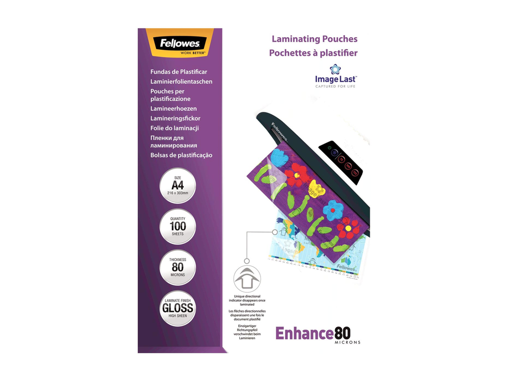 Lamineerhoes Fellowes ImageLast Enhance A4 2x80µ (100) (CRC53061)