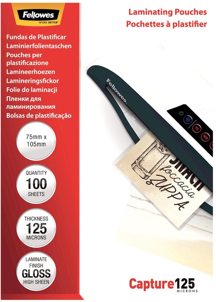 Lamineerhoes Fellowes ImageLast Capture 75x105mm 125 micron (100)