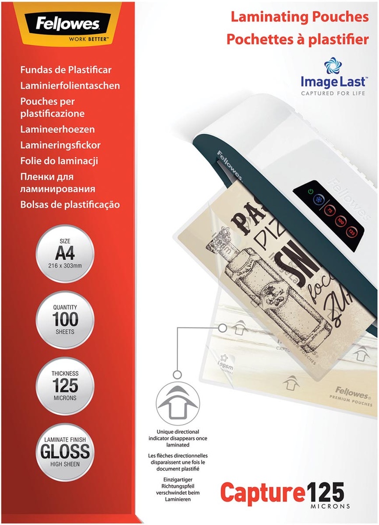 Lamineerhoes Fellowes ImageLast Capture A4 2x125µ (100)