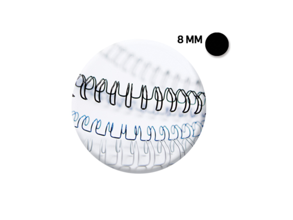 Bindrug Fellowes metaal 8mm zwart (100)