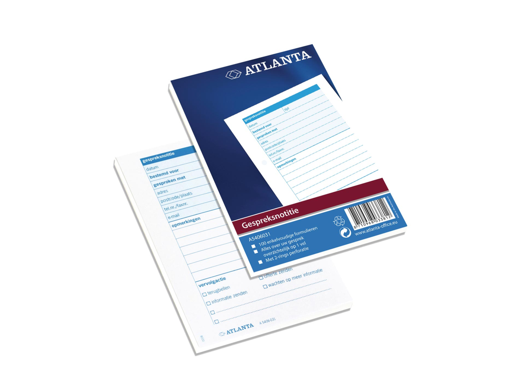 Gespreksnotities Atlanta nederlandstalig 10,5x14,8 A6 100bl